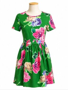 Kate Spade Women's Green & Pink Floral Stelli Mini Dress 0 Spring Wedding Guest